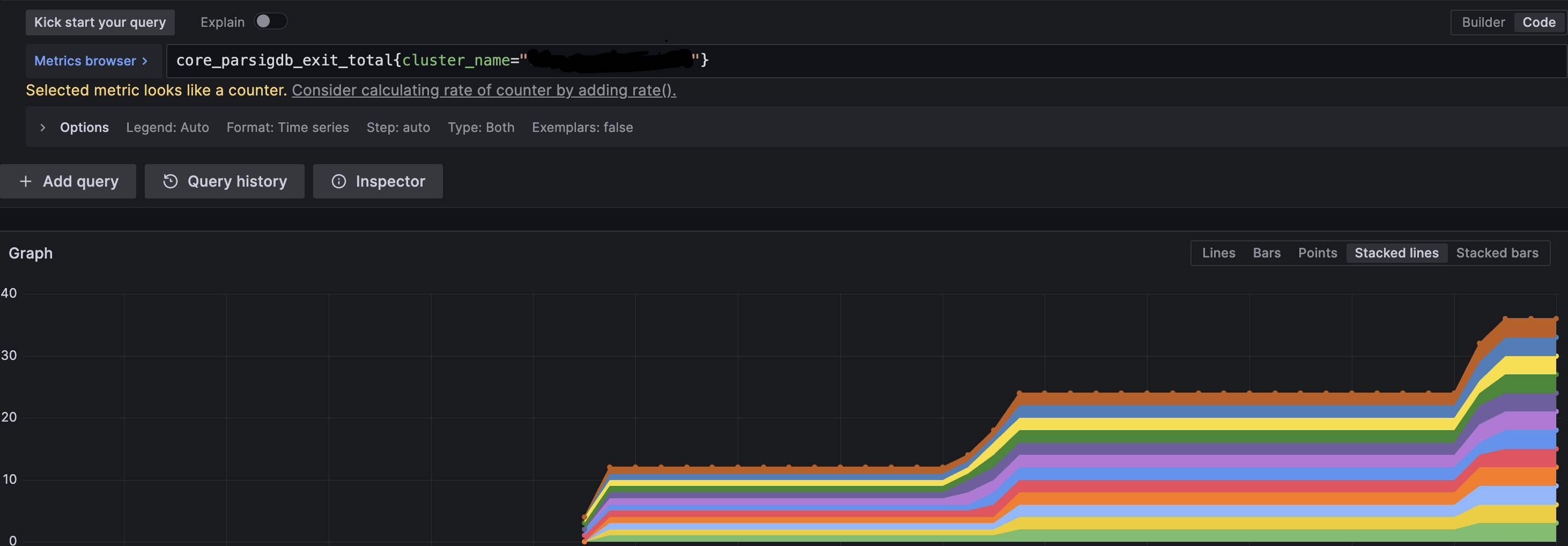 Prometheus query graph showing operator 3 broadcasting an exit on its validator client.